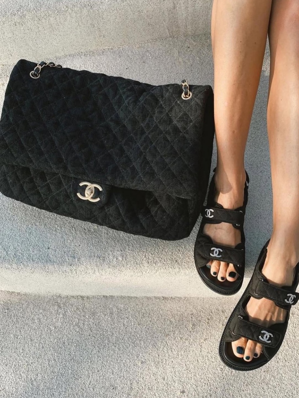 Chanel Dad sandals CC brooch crystal  logo size 37